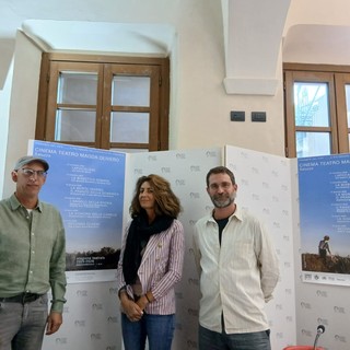 Conferenza stampa della nuova stagione teatrale 2025 - 2026 a Saluzzo. In foto Massimiliano Flora , Attilia Gullino, Matteo Negrin