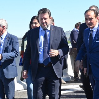 Matteo Salvini e Alberto Cirio all'inaugurazione dell'Asti-Cuneo (foto Barbara Guazzone)