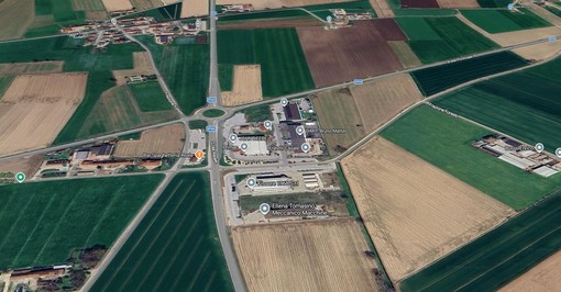 L'area della frazione Foresto di Cavallermaggiore dove dovrebbe sorgere il termovalorizzatore