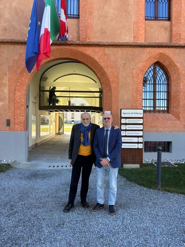 Carlo Petrini con Luigi Barbero all'Agenzia di Pollenzo Carlo Petrini con Luigi Barbero all'Agenzia di Pollenzo