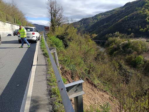 La frana in località Mombrignone a Ceva