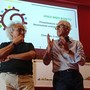 L'artista Coco Cano e Claudio Olivero, presidente di Banca di Cherasco L'artista Coco Cano e Claudio Olivero, presidente di Banca di Cherasco