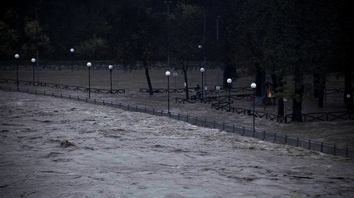 Un'immagine di Ceva durante l'alluvione del 2016