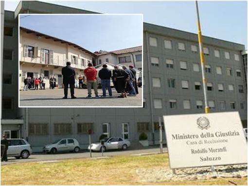 Il carcere Morandi di Saluzzo e nel riquadro la Casa di Prima accoglienza Caritas