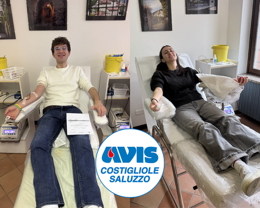 Costigliole Saluzzo, prime donazioni AVIS ora possibili in sede: Luca e Virginia aprono la strada