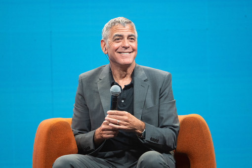 George Clooney ieri a Cuneo (foto Perottino)