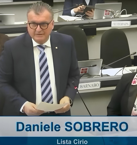 Il consigliere Sobrero in aula
