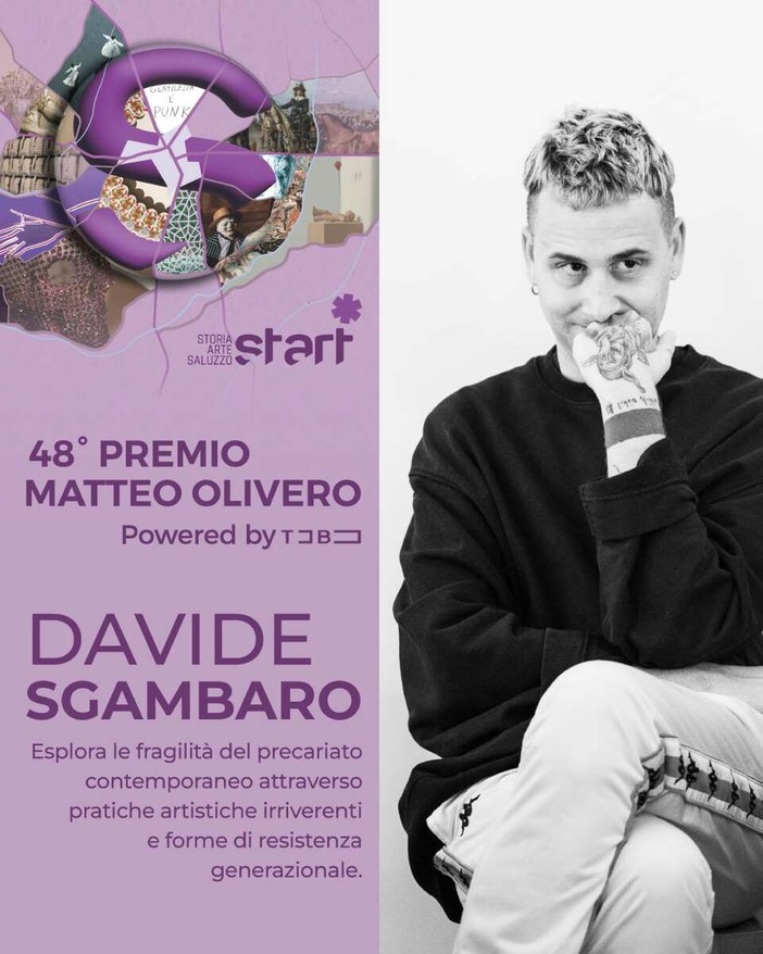 Davide Sgambaro, vincitore del Premio Matteo Olivero di Saluzzo con l'opera Infinite fall (floating) collocata sul fondo della piscina di Saluzzo Davide Sgambaro, vincitore del Premio Matteo Olivero di Saluzzo con l'opera Infinite fall (floating) collocata sul fondo della piscina di Saluzzo