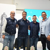 Da sx: il DS Brugiafreddo, Matteo Battocchio, il DG Bima e il presidente di Lagnasco Group Fabrizio Garello