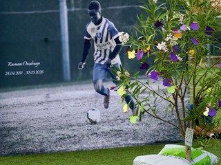 Saluzzo; cerimonia di commemorazione dell'Olimpic Calcio per Rasmane Ouedraogo