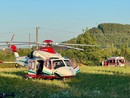 L'elisoccorso atterrato al campo sportivo per l'incidente di viale Sarrea a Dronero L'elisoccorso atterrato al campo sportivo per l'incidente di viale Sarrea a Dronero