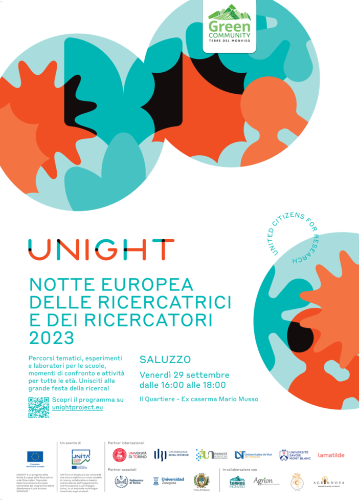Unight: a Saluzzo arriva la Notte Europea delle Ricercatrici e dei Ricercatori