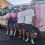 Davide Avidano, Jacopo Altare (primo negli esordienti  del secondo anno) e il diesse Michele Ancona, protagonisti a Bollengo