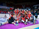 La Honda Cuneo Granda Volley in festa dopo aver battuto Scandicci (foto di Danilo Ninotto) La Honda Cuneo Granda Volley in festa dopo aver battuto Scandicci (foto di Danilo Ninotto)