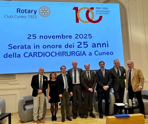 I 25 anni della Cardiochirurgia cuneese, l'omaggio del Rotary Club Cuneo 1925
