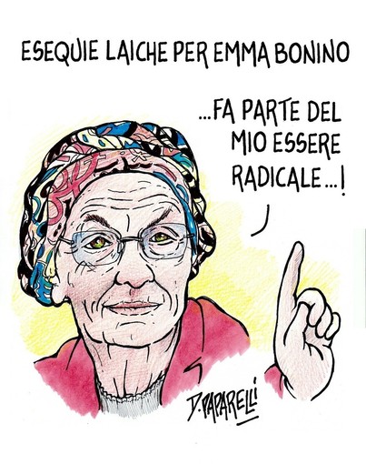 La vignetta di Paparelli per Emma Bonino La vignetta di Paparelli per Emma Bonino