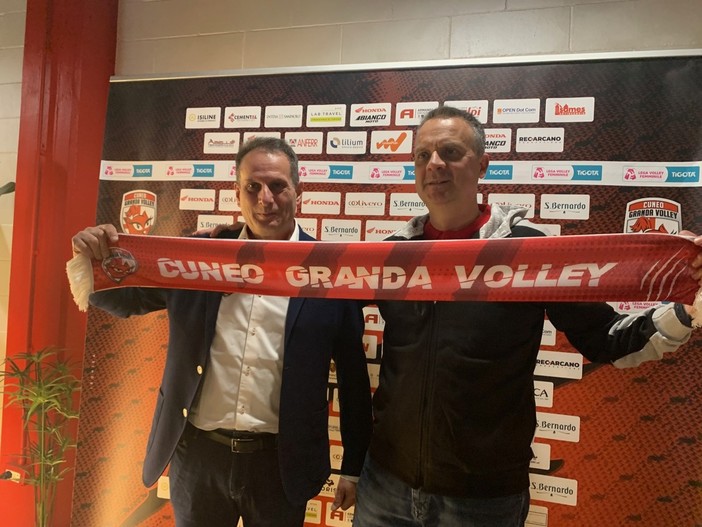 Il presidente di Cuneo Granda Volley Emilio Manini con l'allenatore Stefano Micoli