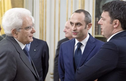 Enrico Costa con Matteo Renzi e Sergio Mattarella