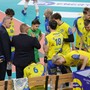 Un time out di coach Berra a Terni (Foto Lega Volley Serie A)