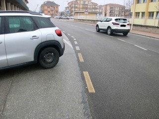 Il percorso "sinuoso"  della carreggiata di via della Battaglia