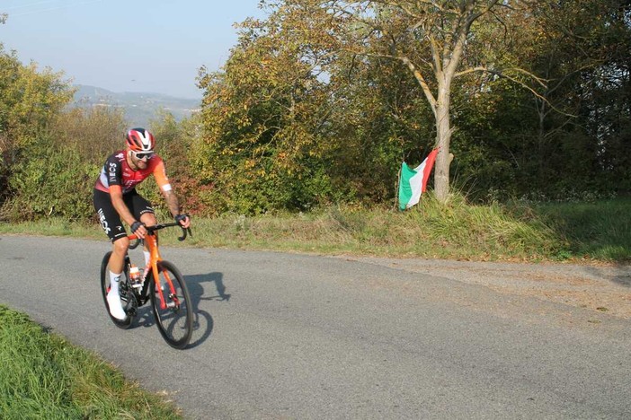 Filippo Ganna in uno scatto del Gran Piemonte 2025 Filippo Ganna in uno scatto del Gran Piemonte 2025