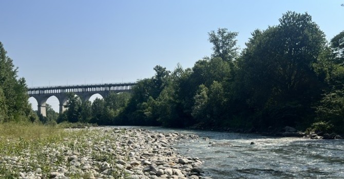 Il fiume Stura in secca nei pressi del capoluogo Il fiume Stura in secca nei pressi del capoluogo