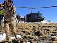 Il trasferimento in elicottero in zona di intervento