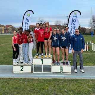 Il podio delle Cadette della Staffetta Svedese a Fossano
