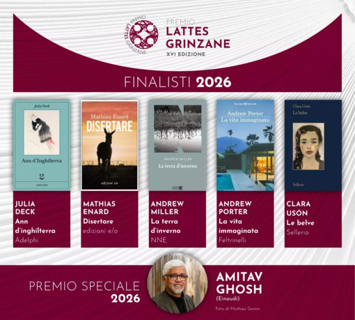 Annunciati i cinque finalisti del Premio Lattes Grinzane 2026