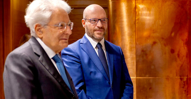 Lorenzo Fontana col presidente della Repubblica Sergio Mattarella (Fb)
