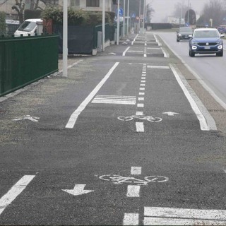 La pista ciclabile lungo via Valle Po