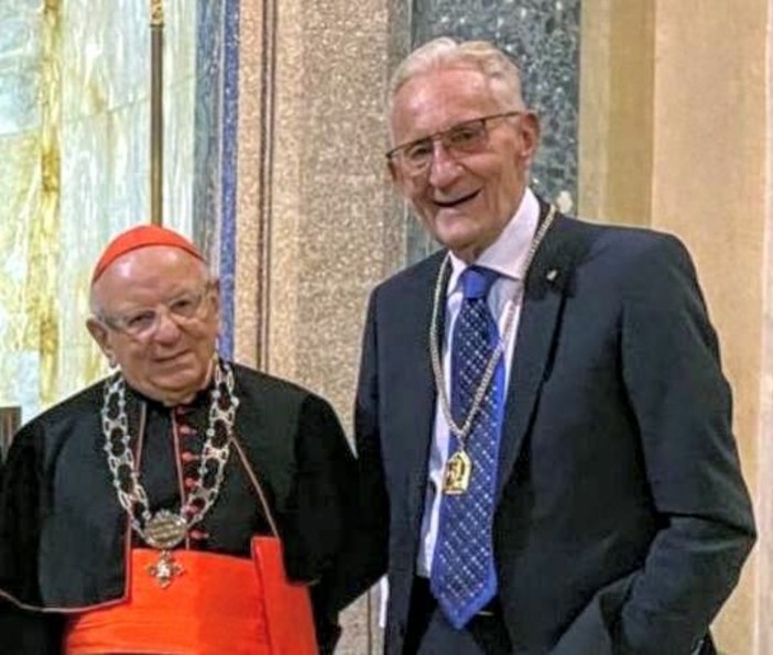 Beppe Ghisolfi con il cardinale Monterisi