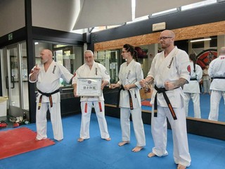 Saluzzo, consegna del conferimento della cintura nera n. 1 di Karate Honoris causa al Luogotenente Fabrizio Giordano