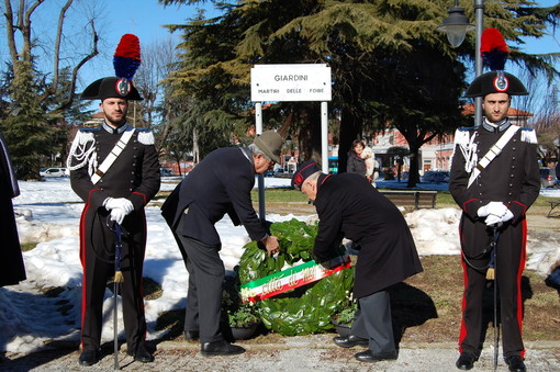 La celebrazione del Giorno del Ricordo a Mondovì, in un'immagine di repertorio