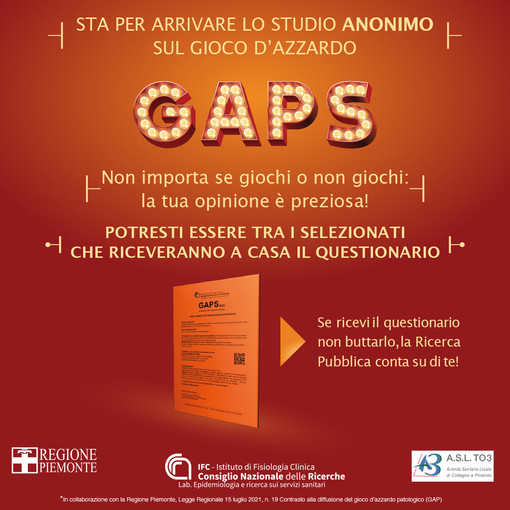 ASL CN1, parte lo studio GAPS Piemonte sul gioco d’azzardo