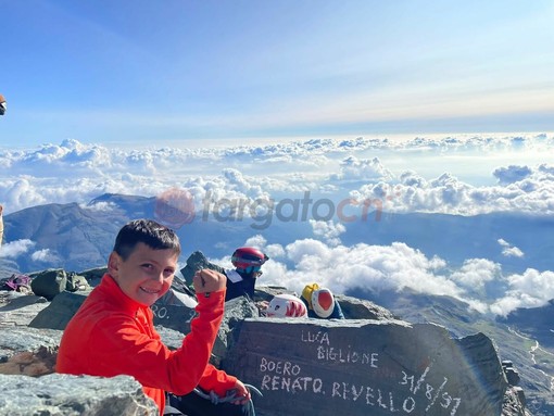 Gabriele Lovera in vetta al Monviso Gabriele Lovera in vetta al Monviso