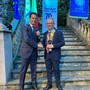 Saluzzo, il past president Luigi Giulini Richard e il nuovo presidente Rotary Giuseppe Sapino