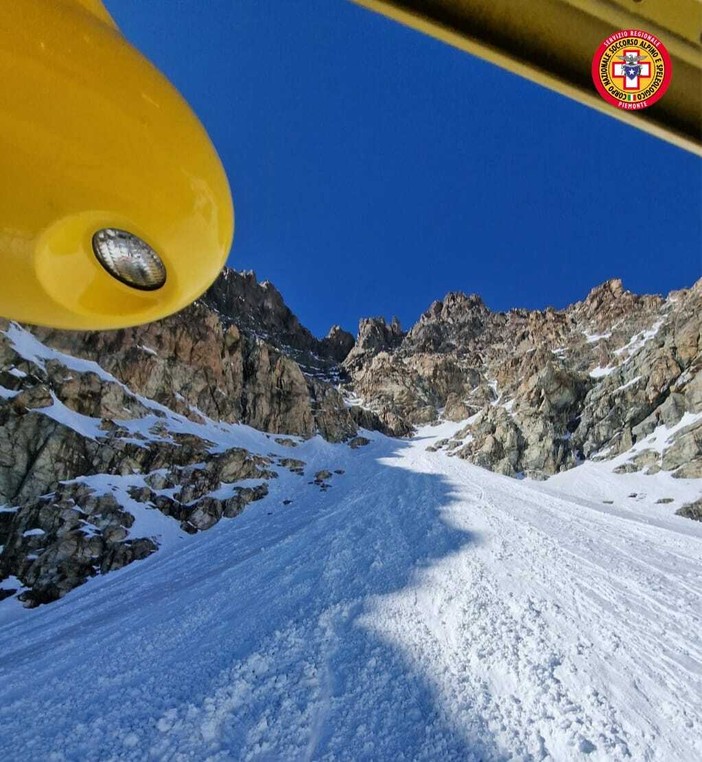 Il canalone dove è caduto l'uomo deceduto