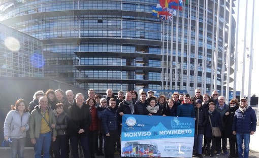 Un successo la visita alle istituzioni europee di Strasburgo di Monviso in Movimento e APICE