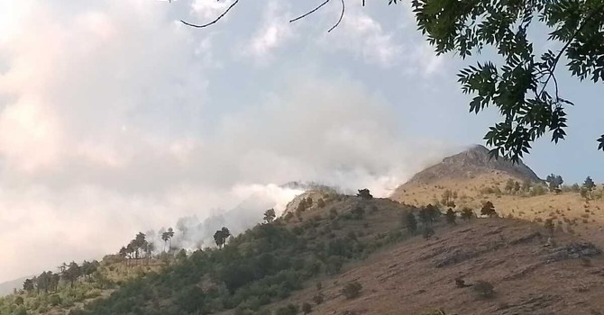 Il vasto incendio che sta interessando la zona Il vasto incendio che sta interessando la zona