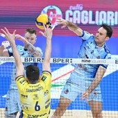 Lorenzo Codarin in attacco a Modena (Foto Modena Volley)