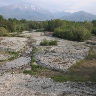 Il torrente Gesso in secca, a Cuneo