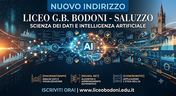 Saluzzo, al liceo Bodoni il nuovo indirizzo "Scienze dei Dati e Intelligenza Artificiale" Saluzzo, al liceo Bodoni il nuovo indirizzo "Scienze dei Dati e Intelligenza Artificiale"