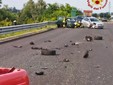 L'incidente sulla tangenziale di Mondovì (foto Comando Vigili del Fuoco)