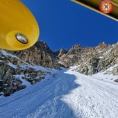 Il canalone dove è caduto l'uomo deceduto