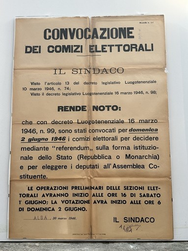 Alba: mostra “A suffragio universale” visitabile fino a domenica 28 giugno Alba: mostra “A suffragio universale” visitabile fino a domenica 28 giugno