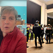 A sinistra la signora Liliana Cuniberti. A destra la partenza delle operazioni di ricerca A sinistra la signora Liliana Cuniberti. A destra la partenza delle operazioni di ricerca