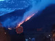 L'incendio in una foto scattata ieri