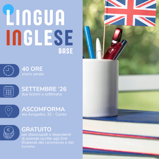 A Cuneo un corso base di inglese: 40 ore di formazione in orario serale