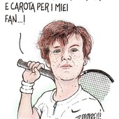 La vignetta di Paparelli per Jannik Sinner La vignetta di Paparelli per Jannik Sinner